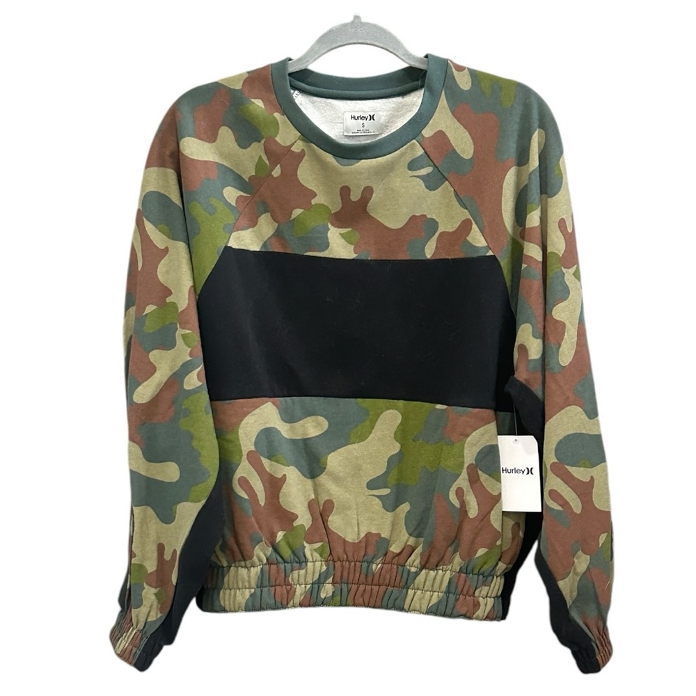 HURLEY Women’s One & Only Dolman Camo Fleece Crewneck Sweatshirt NWT - Picture 5 of 16